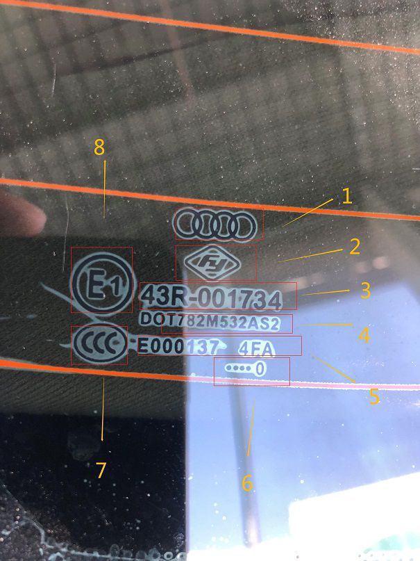 解读各种汽车玻璃标号的含义