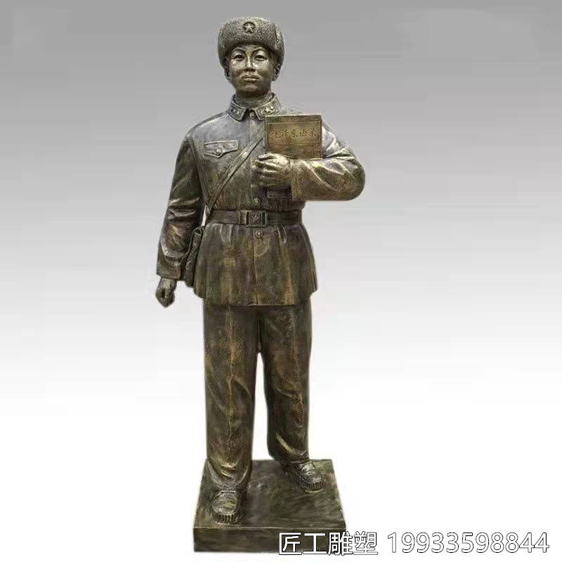 z6尊龙凯时，玻璃钢雷锋雕塑 仿铜人物半身像
